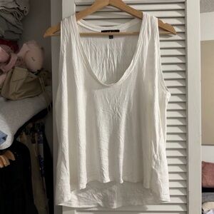 Lulu’s White Textured Scoop Neck Tank Top | S | NWOT